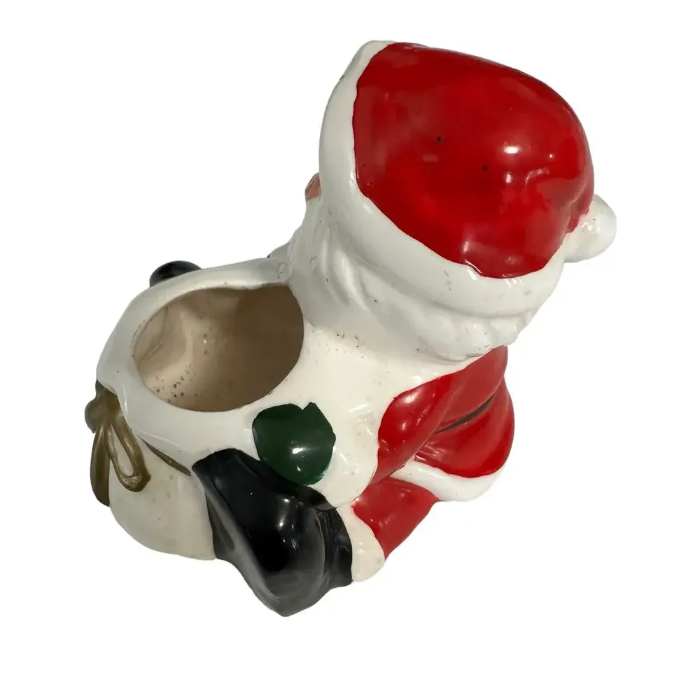 Vintage Santa Candle Holder Planter Etc Size Small Christmas